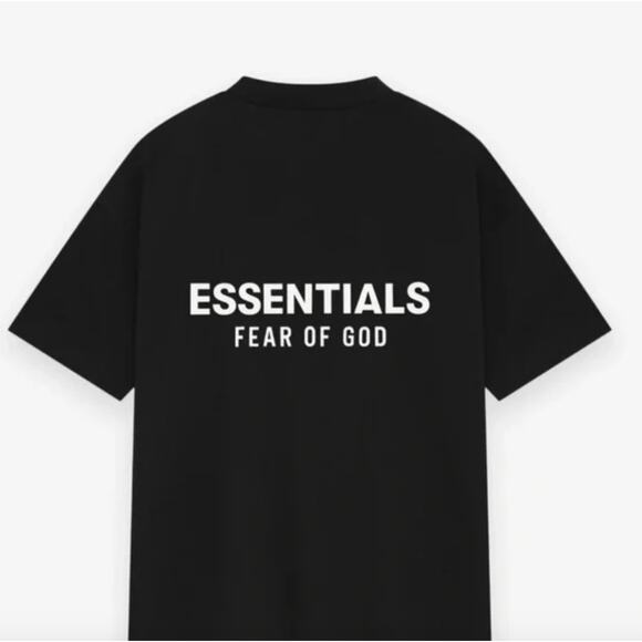 NWT Jet Black Fear of God Essentials Classic Short Sleeve Tee SMALL - Picture 2 of 7
